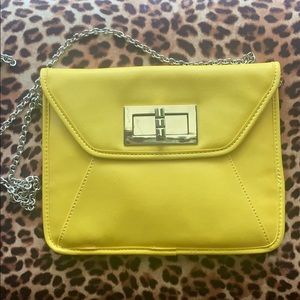 Canary Yellow chain link purse